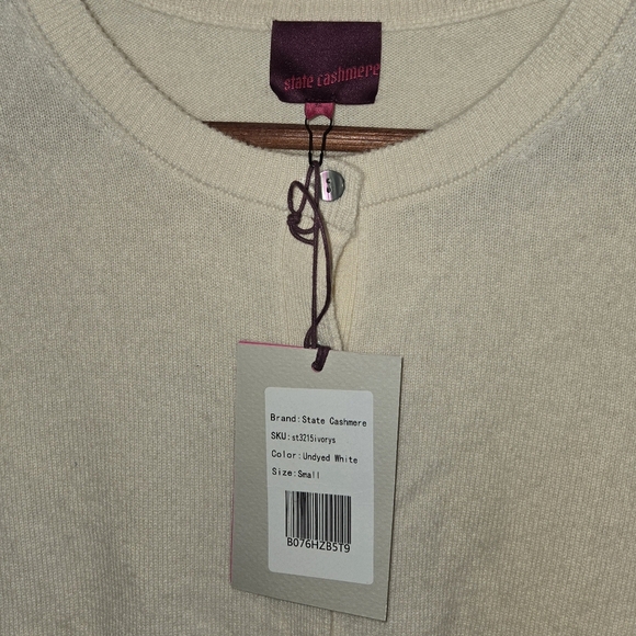 STATE Cashmere Crewneck Button-Down Cardigan – Size Small #N1 - Picture 4 of 6